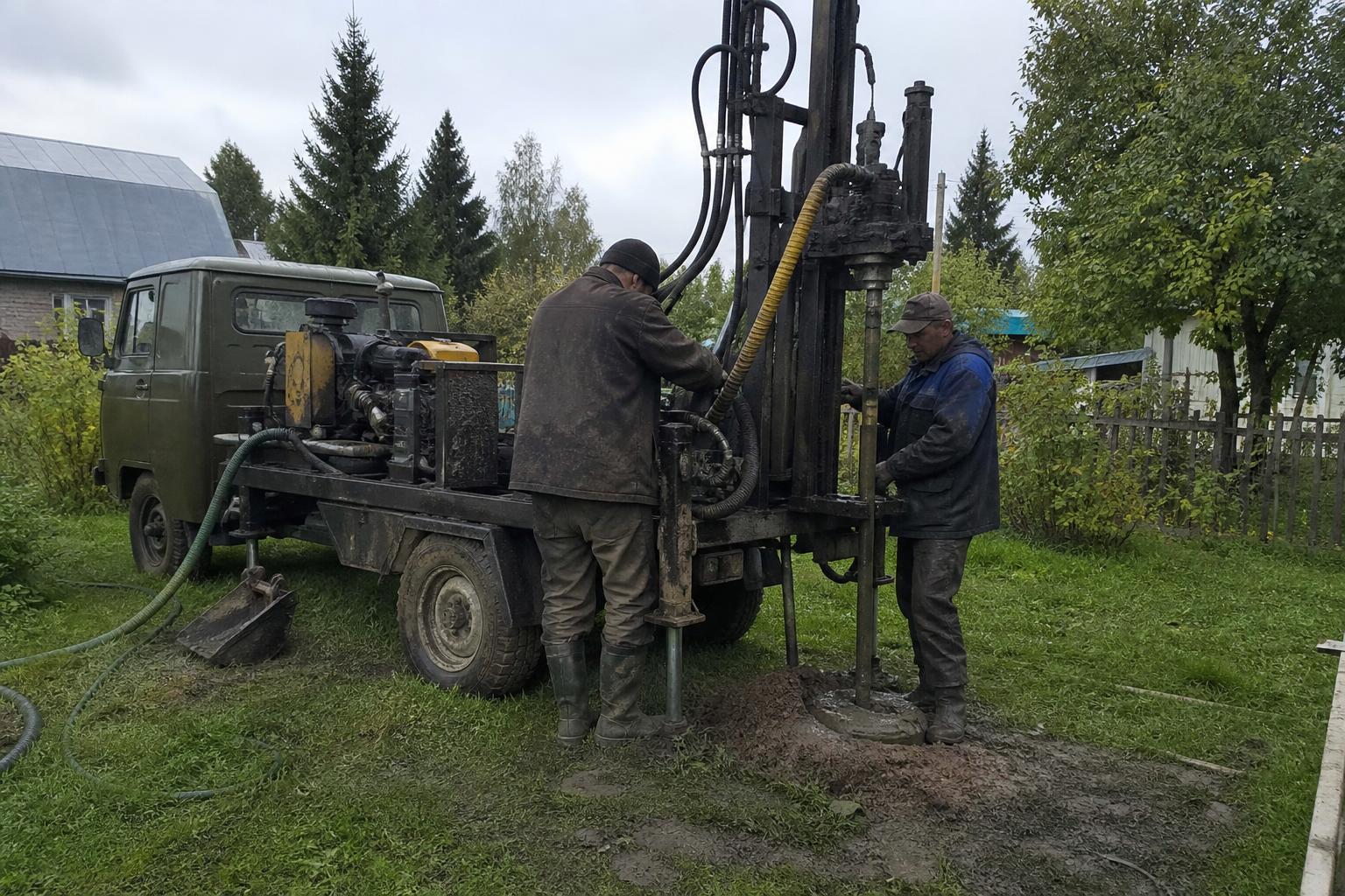 Малогабаритная буровая установка на прицепе